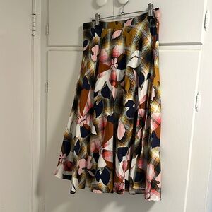 Top shop abstract print flair skirt